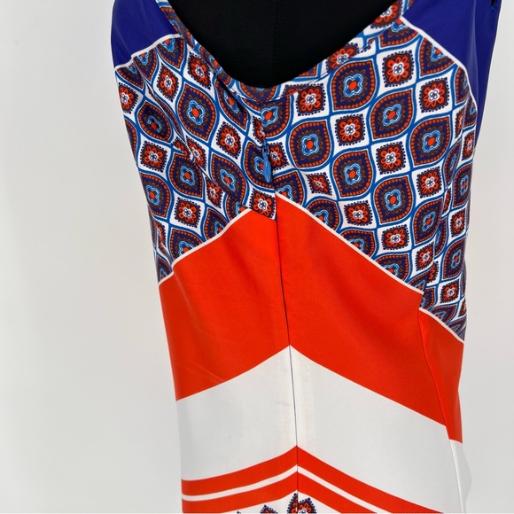 Banana Republic Orange White‎ and Blue Halter Shift Dress Warm Combo SZ 2 - Picture 10 of 15